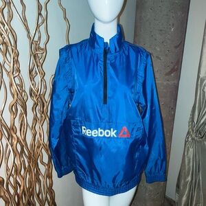 Reebok Royal Blue Pullover Windbreaker with Logo